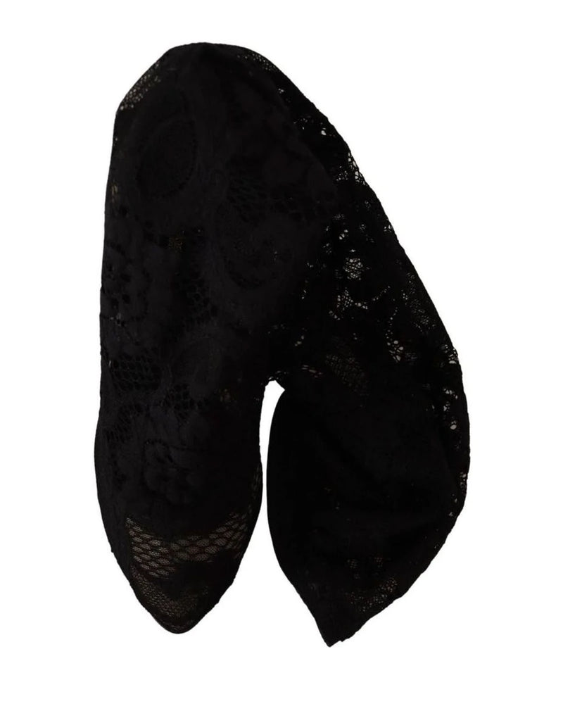 Dolce & Gabbana Black Lace Stretch Socks Taormina Boots Boots