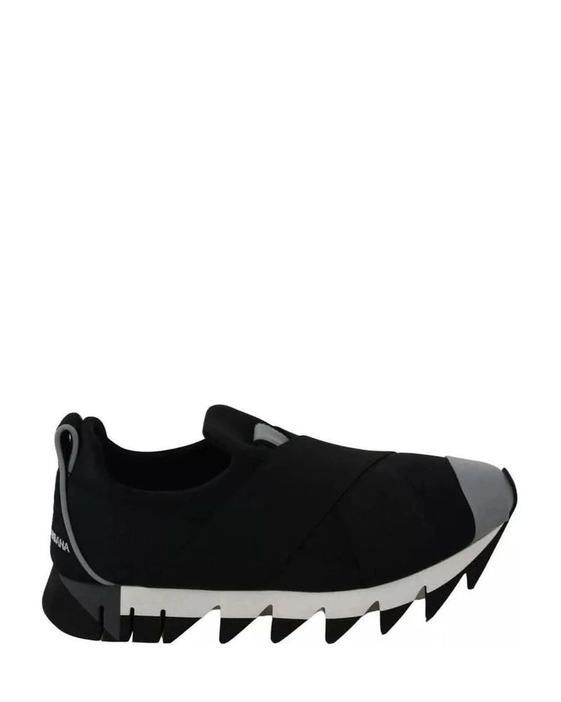 Dolce & Gabbana Black Shark Neoprene Stretch Sneakers Shoes Sneakers