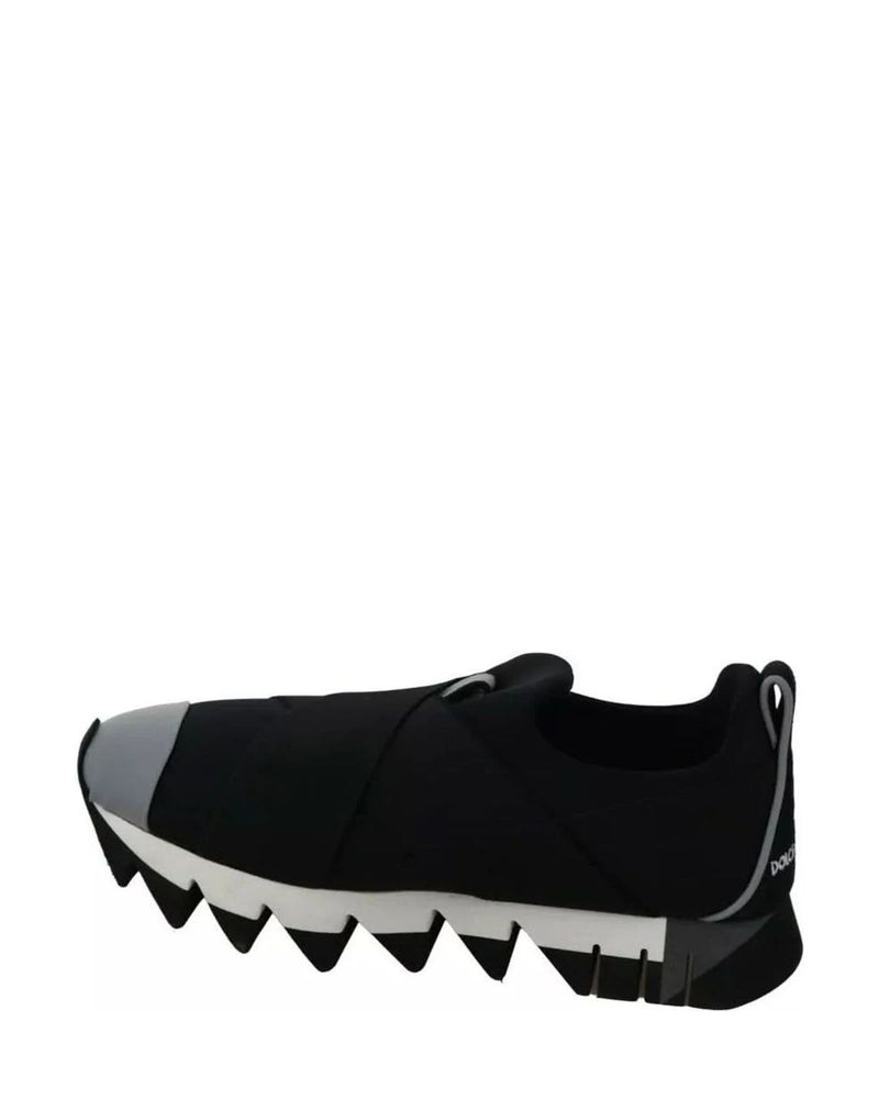 Dolce & Gabbana Black Shark Neoprene Stretch Sneakers Shoes Sneakers