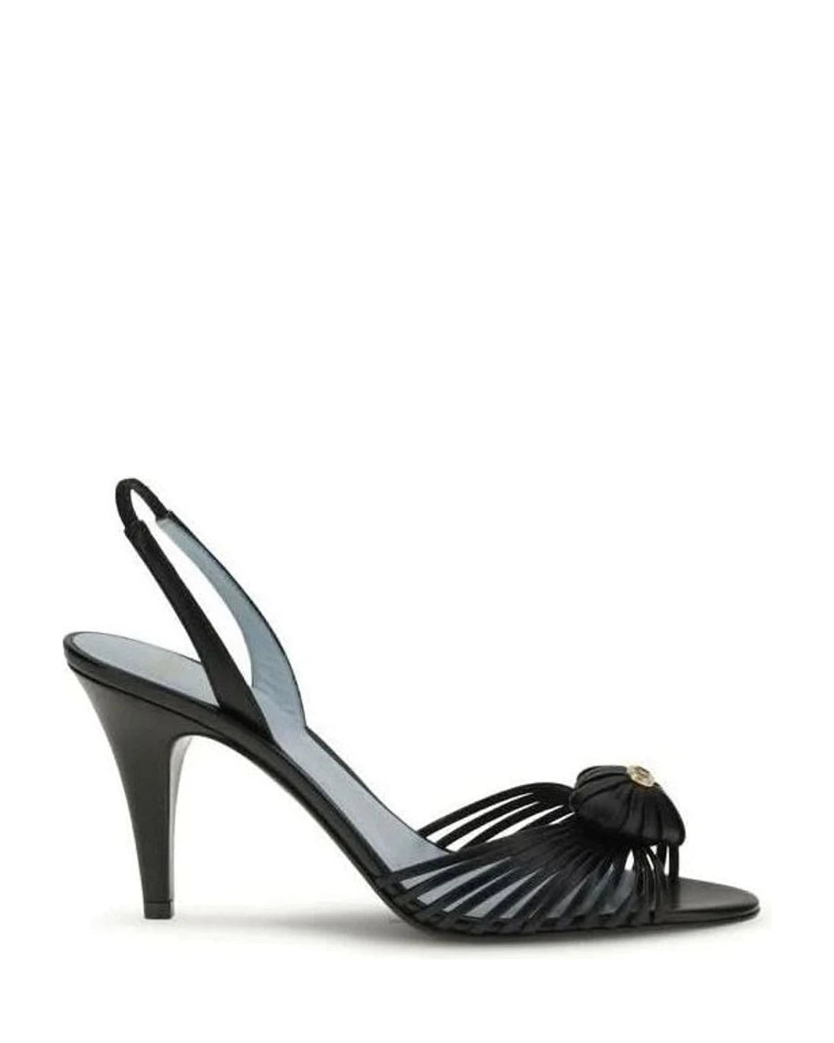 Valentino Garavani Black Calf Leather Bos Taurus Stiletto Heel Heels