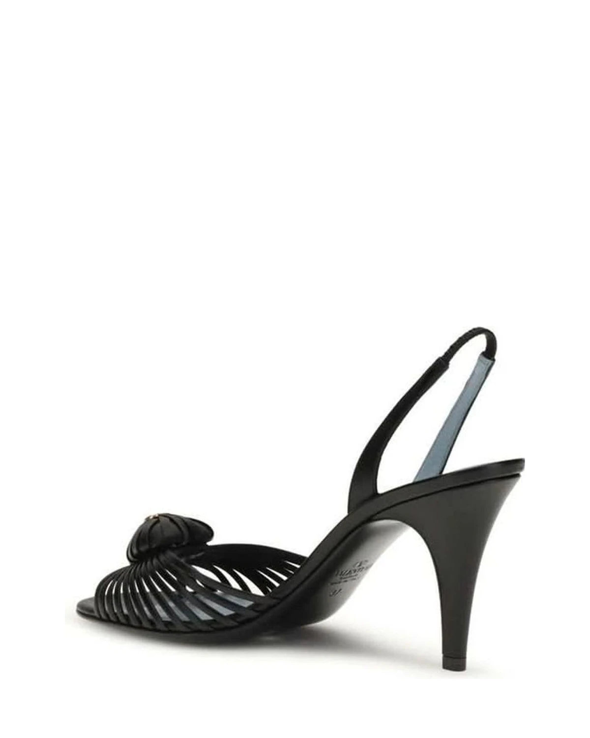 Valentino Garavani Black Calf Leather Bos Taurus Stiletto Heel Heels
