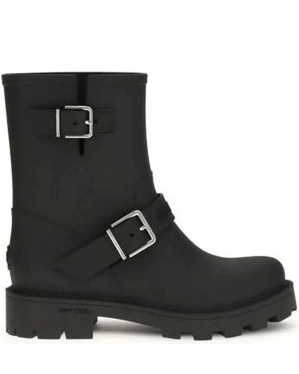 Jimmy Choo Black Polyurethane Rain Boots Boots