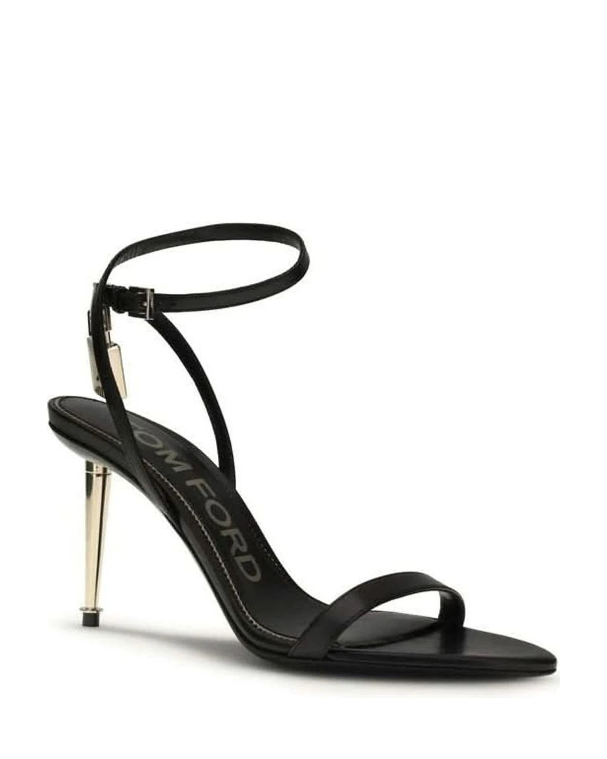 Tom Ford Black Goatskin Stiletto Heel Sandals Heels
