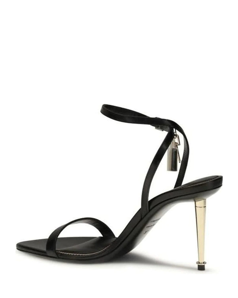 Tom Ford Black Goatskin Stiletto Heel Sandals Heels