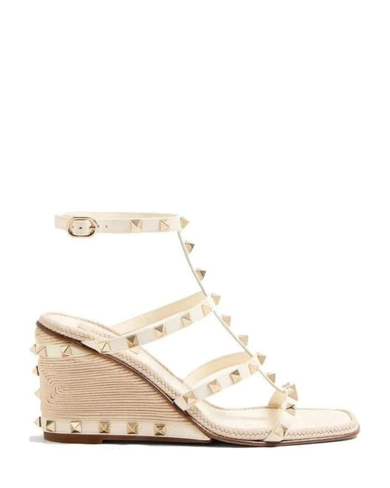 Valentino Garavani Calfskin Wedge Sandals Heels