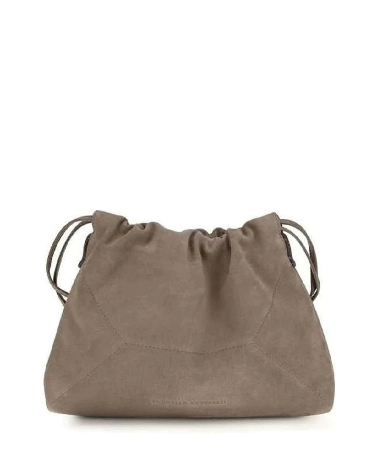 Brunello Cucinelli Beige Calf Leather Bos Taurus Shoulder Bag Shoulder Bags