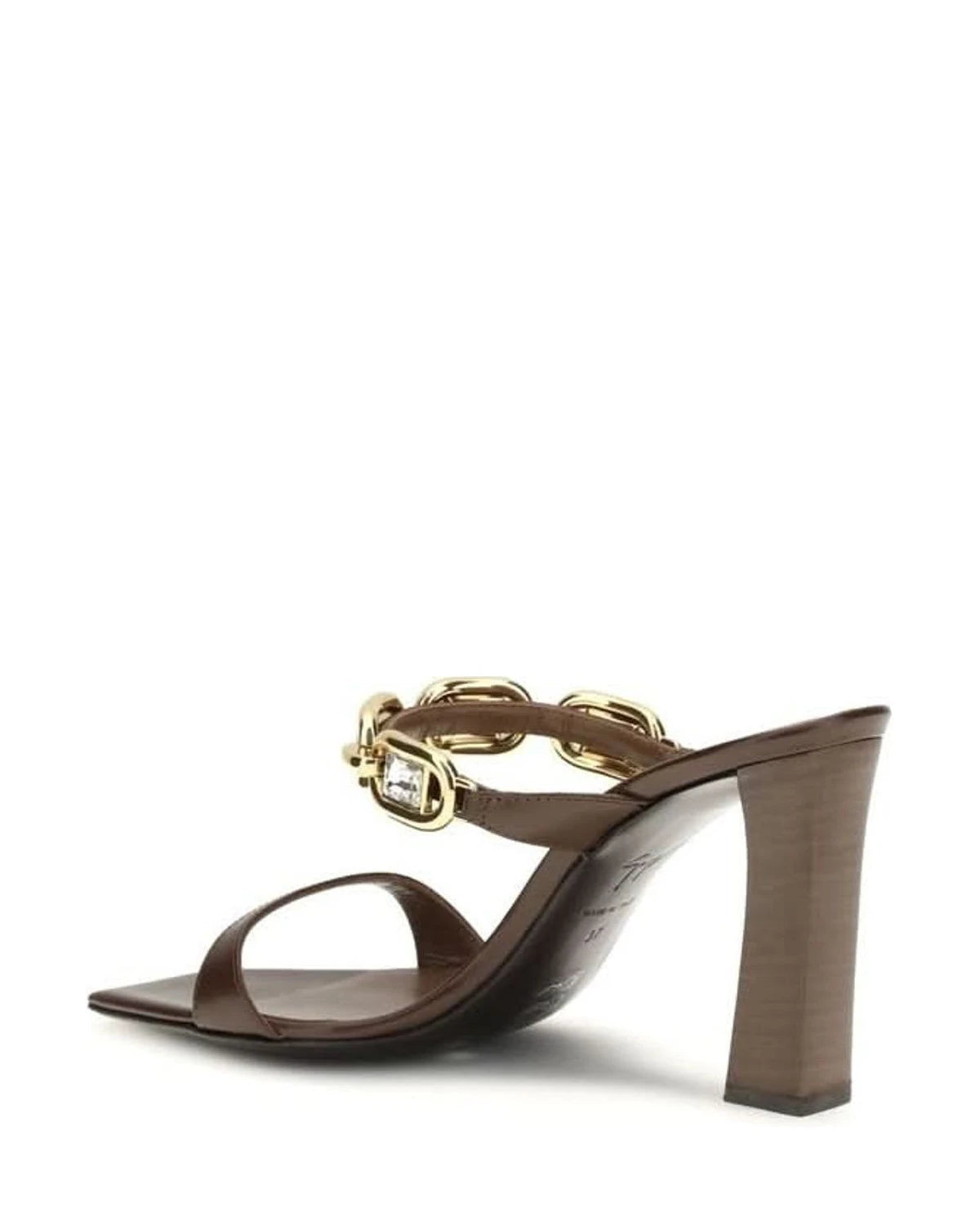 Giuseppe Zanotti Brown Calf Leather Bos Taurus Sandals Heels