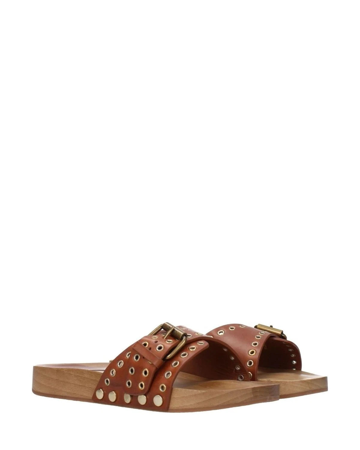 Isabel Marant Brown Leather Slippers 