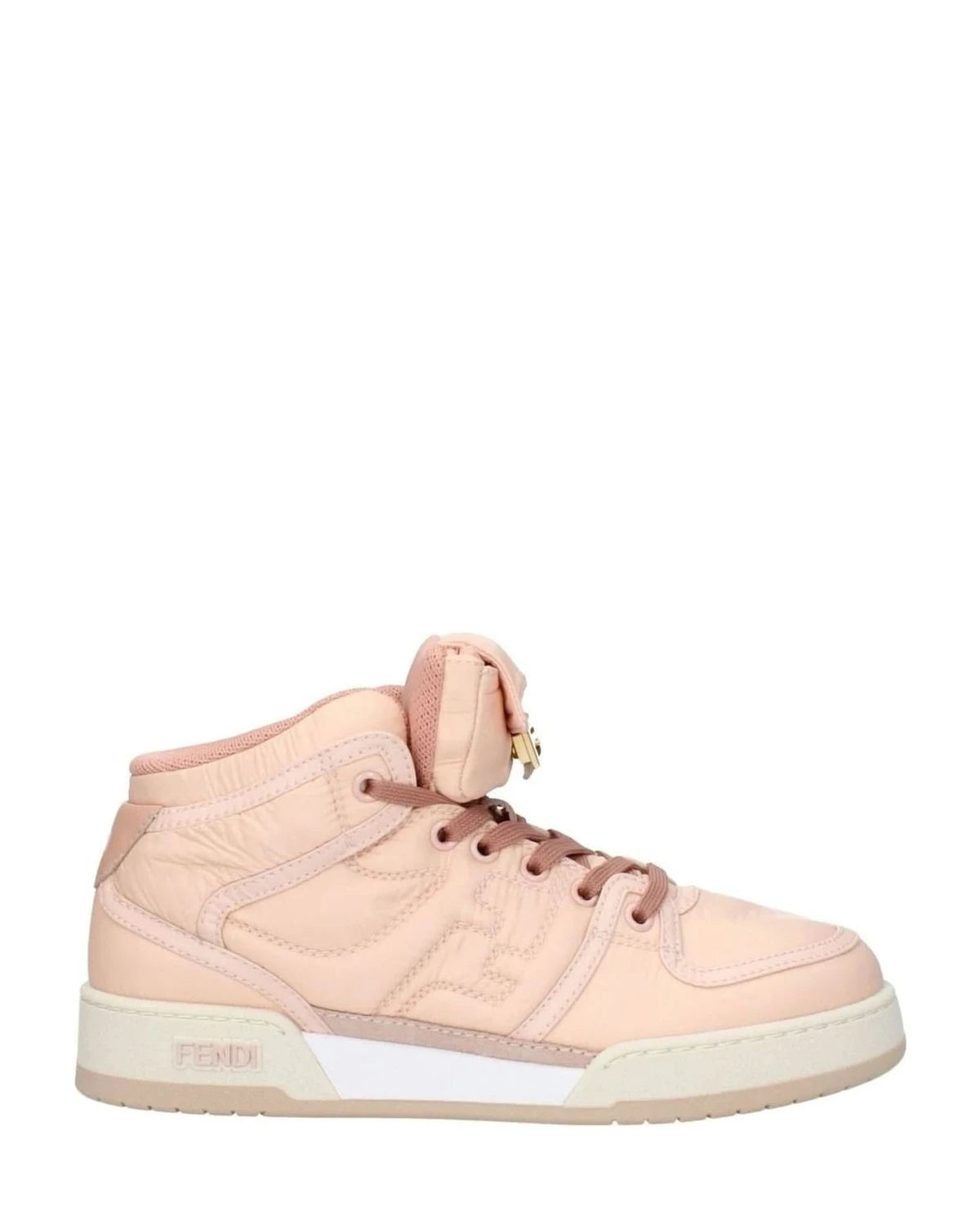 Fendi Pink Nylon High Top Sneakers 
