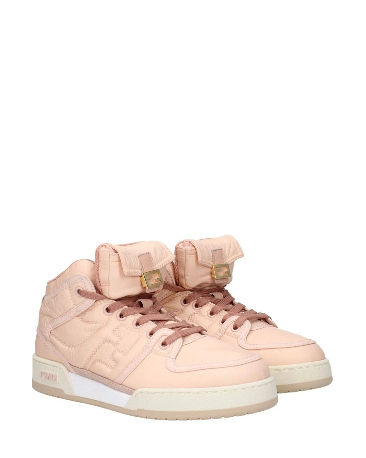 Fendi Pink Nylon High Top Sneakers 