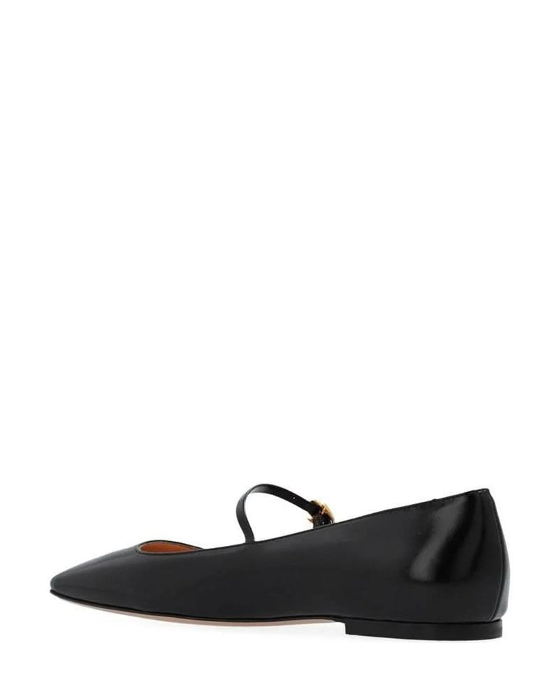 Gianvito Rossi Black Calfskin Ballet Flats 