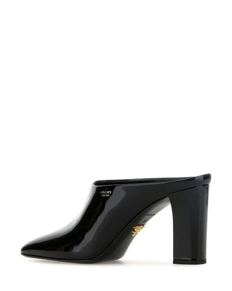 Prada Black Calfskin Mules 