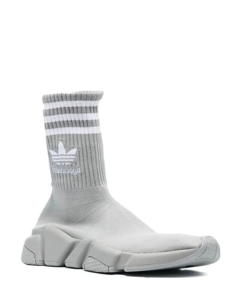 Balenciaga X Adidas Gray Nylon Athletic Sneakers 