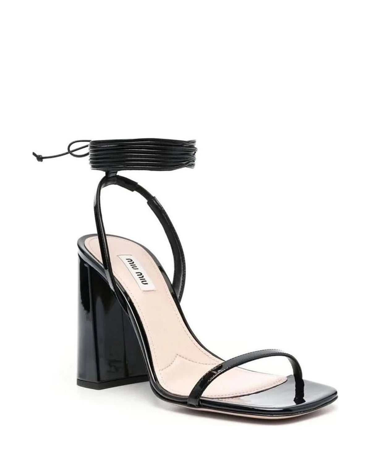 Miu Miu Black Calfskin Platform Sandals 