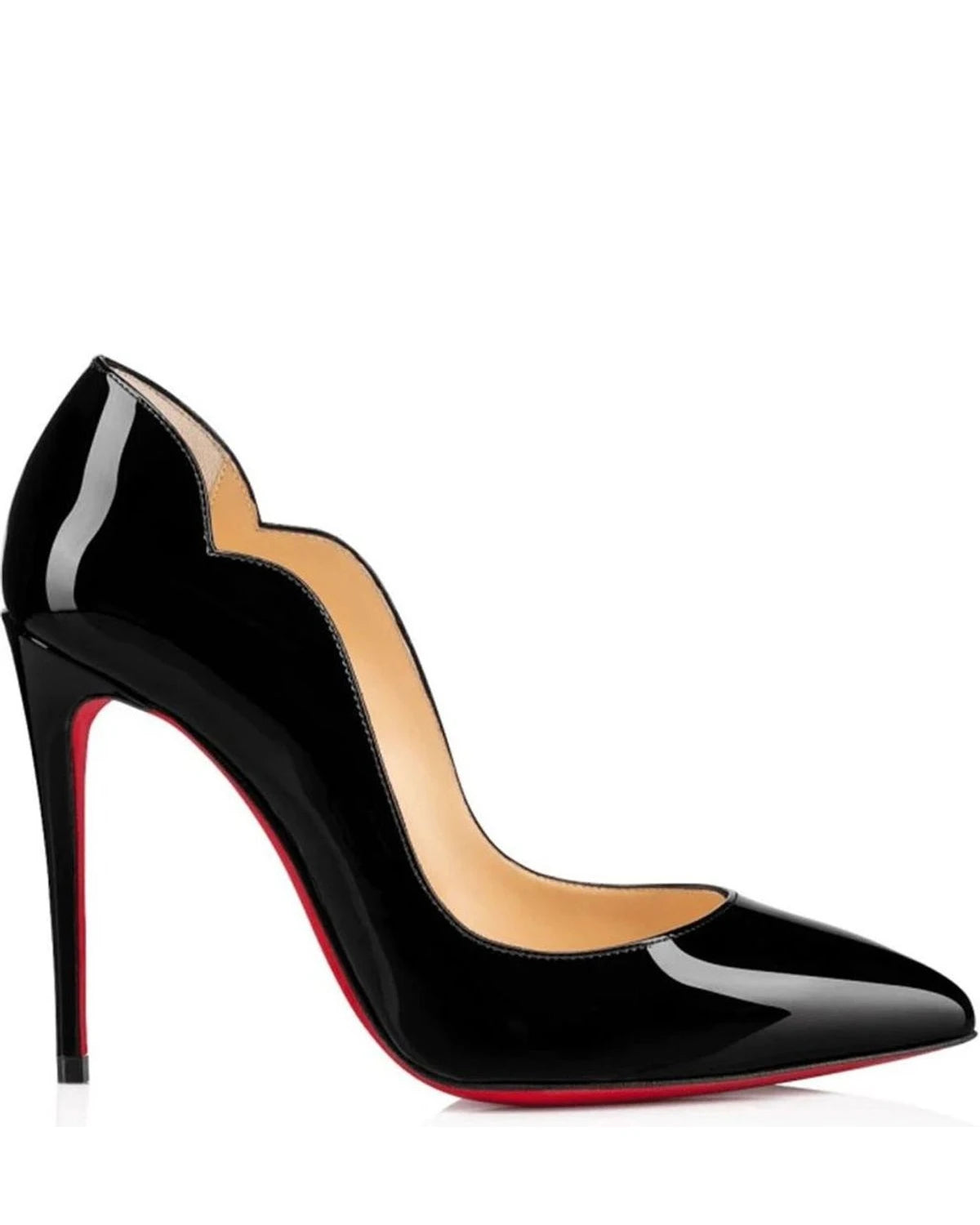 Christian Louboutin Black Leather Patent Hot Chick Pumps 