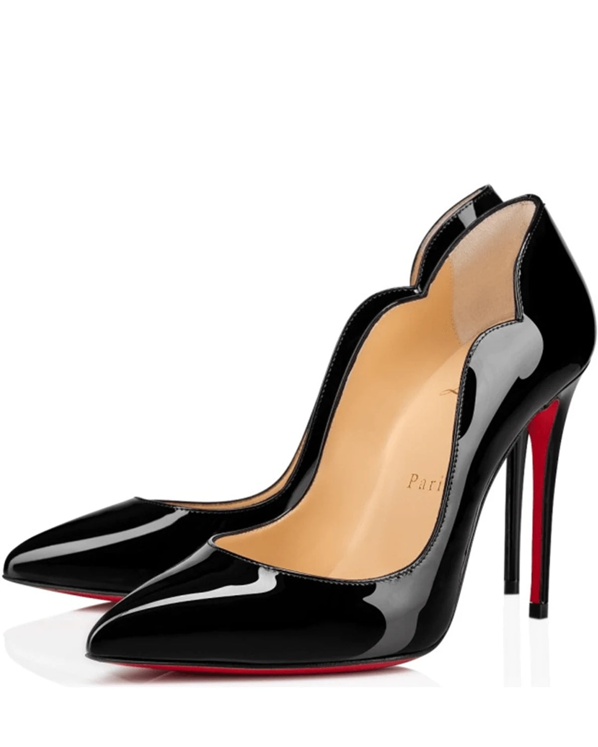 Christian Louboutin Black Leather Patent Hot Chick Pumps 