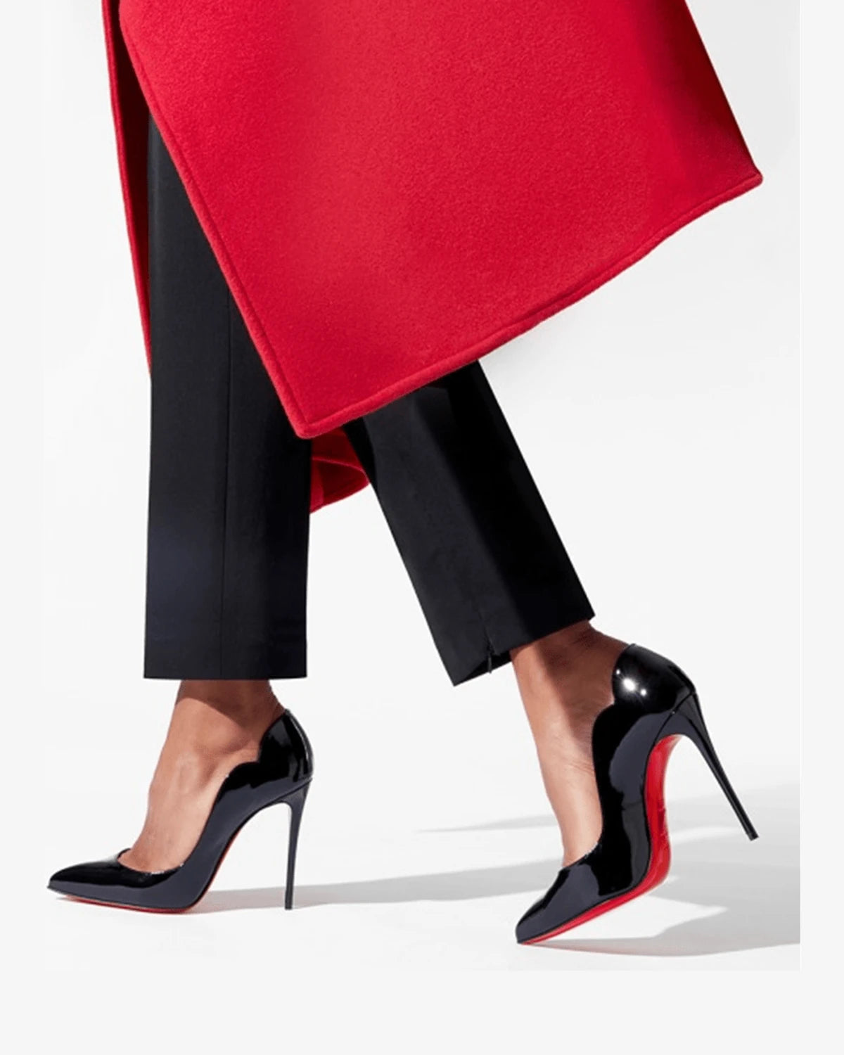 Christian Louboutin Black Leather Patent Hot Chick Pumps 