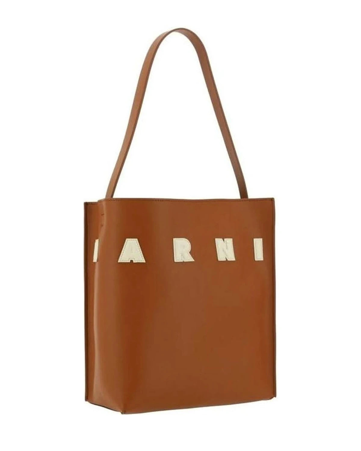 Marni Brown Calf Leather Bos Taurus Shoulder Bag 