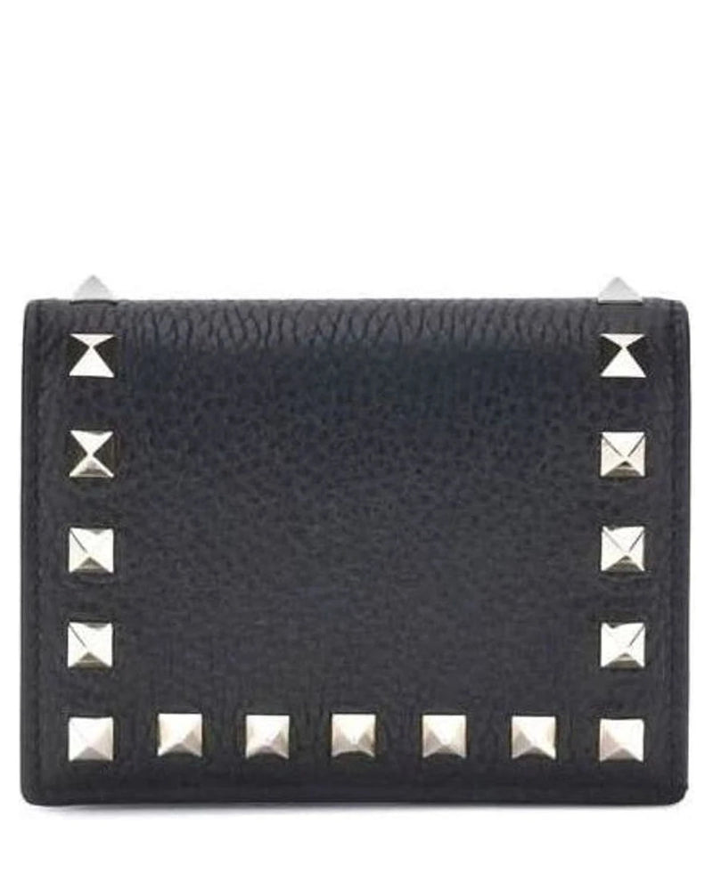 Valentino Garavani Black Calf Leather Bos Taurus Wallet 