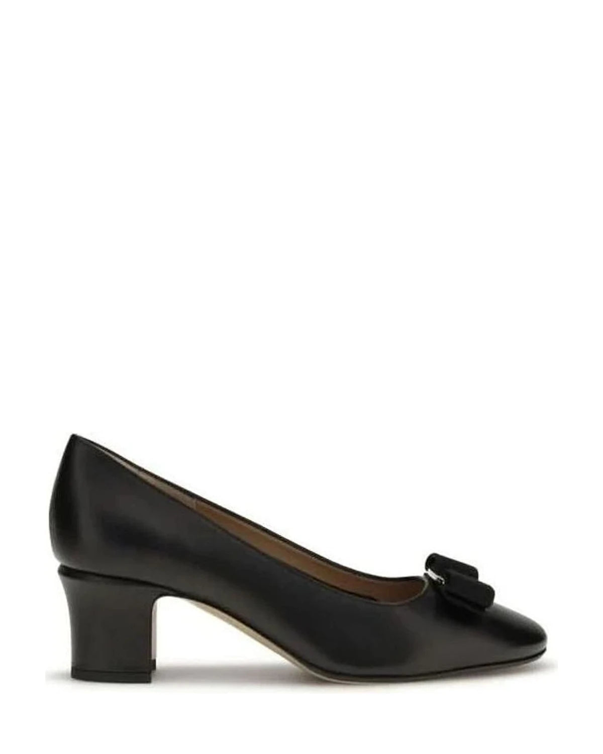 Ferragamo Black Calf Leather Bos Taurus High Heel Pumps 