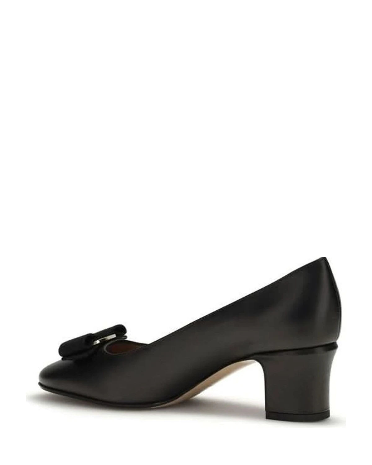 Ferragamo Black Calf Leather Bos Taurus High Heel Pumps 