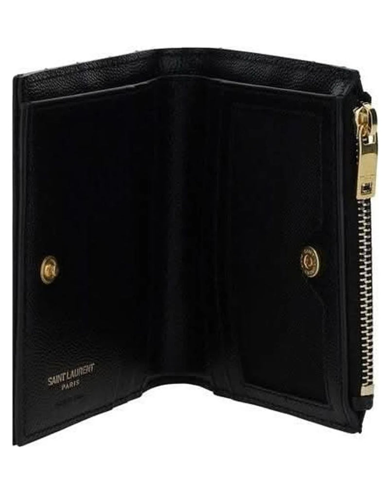 Saint Laurent Black Calf Leather Bos Taurus Wallet 