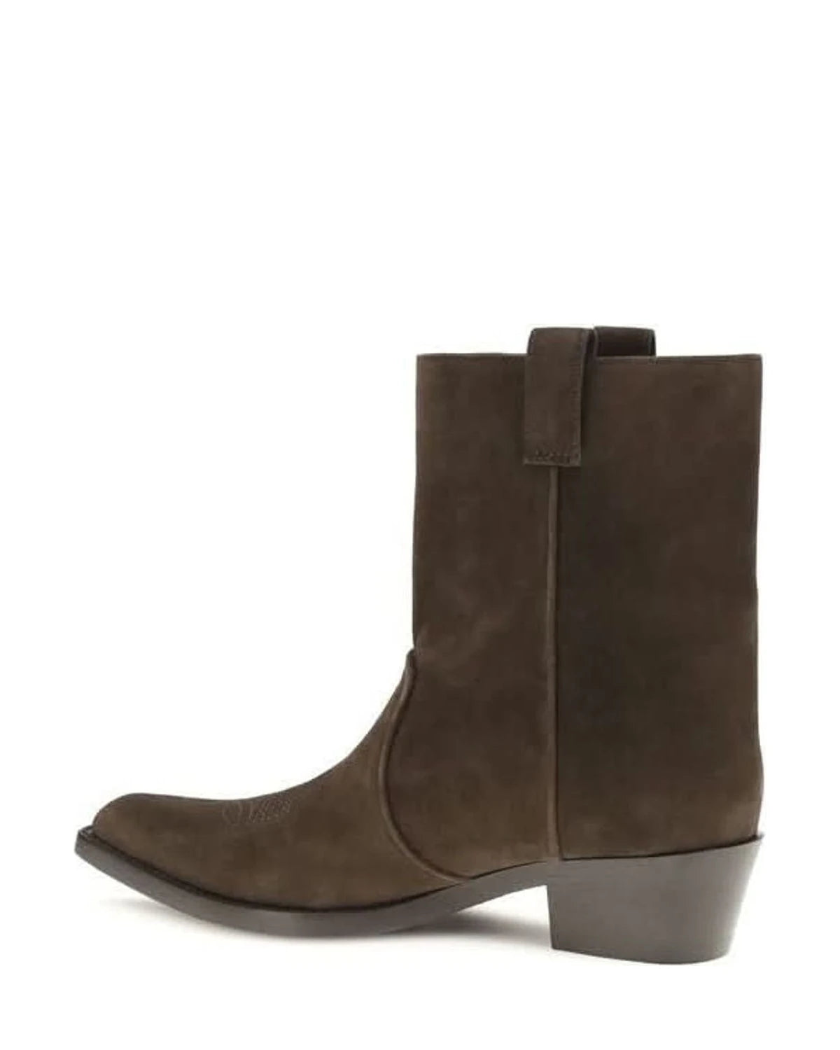 Khaite Brown Leather Calf Bos Taurus Ankle Boots 