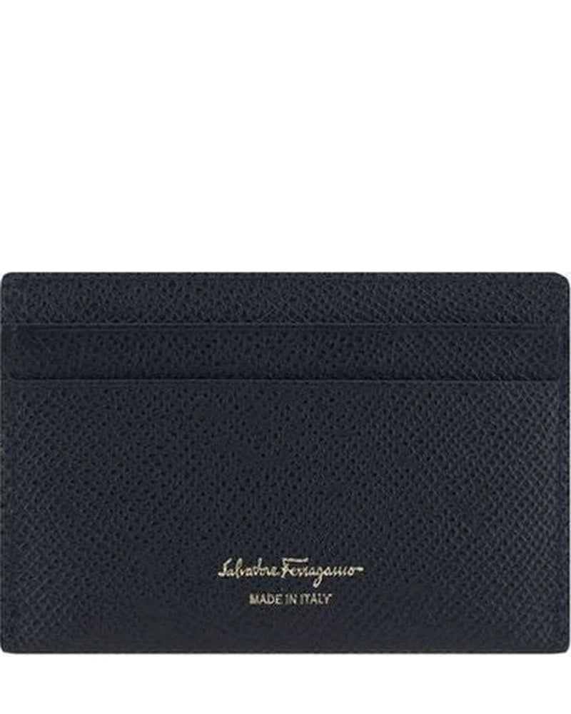 Ferragamo Black Calf Leather Bos Taurus Wallet 