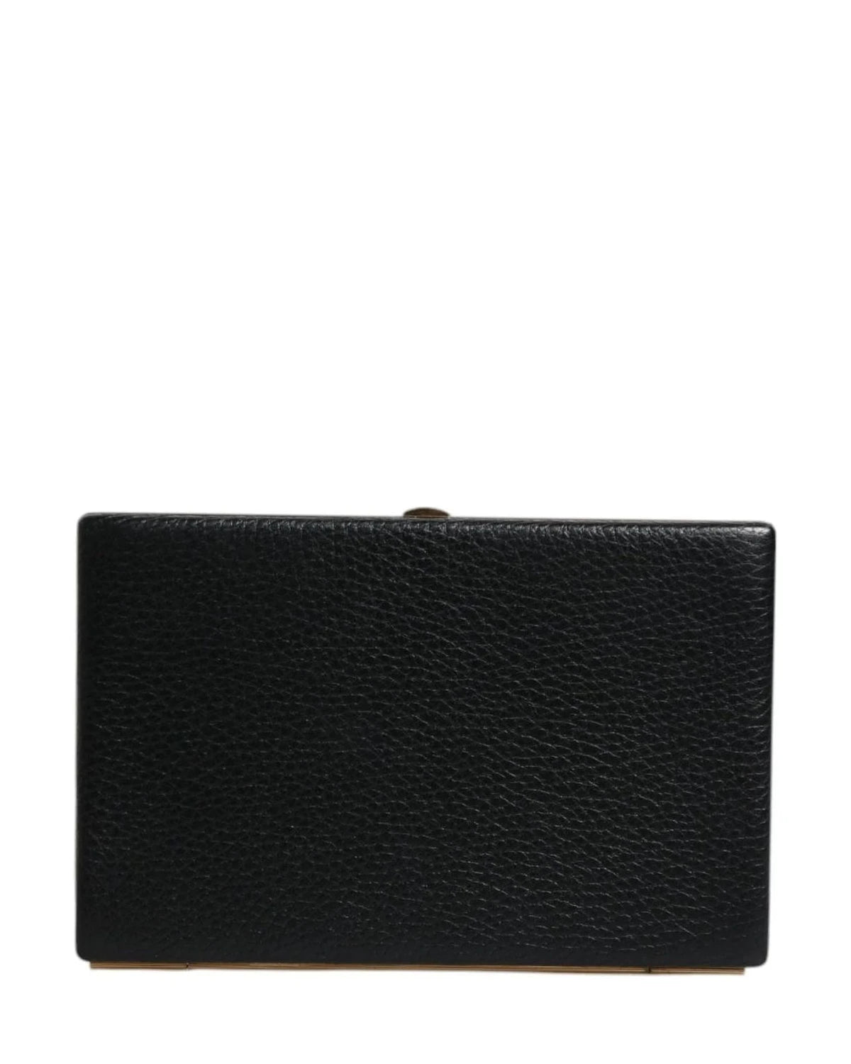 Dolce & Gabbana Black Leather Gold Clutch Bag 