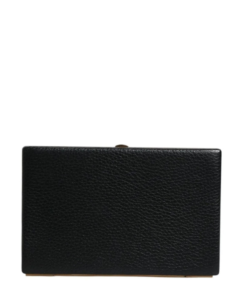 Dolce & Gabbana Black Leather Gold Clutch Bag 