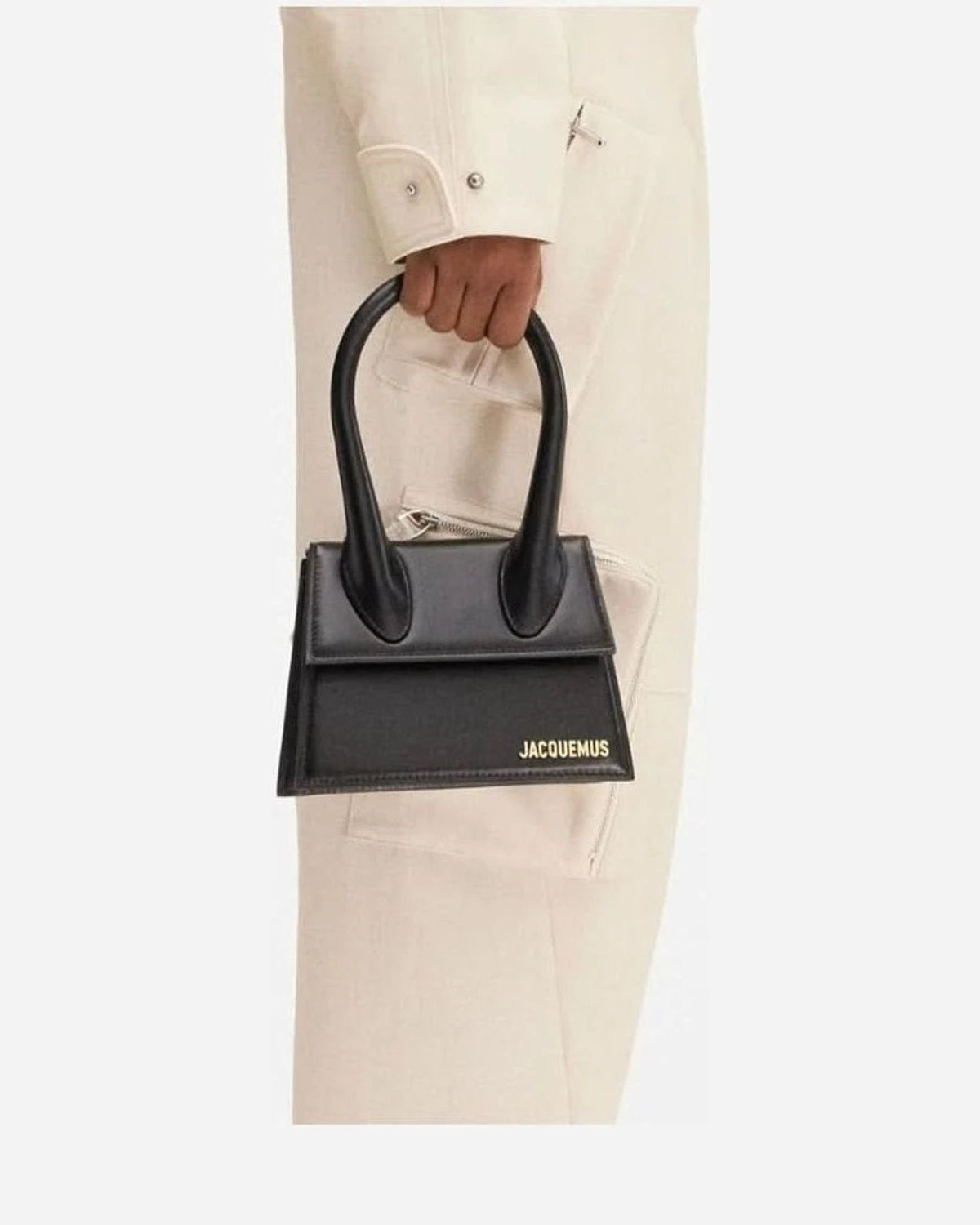 Jacquemus Black Leather Le Grand Bambino Handbag 