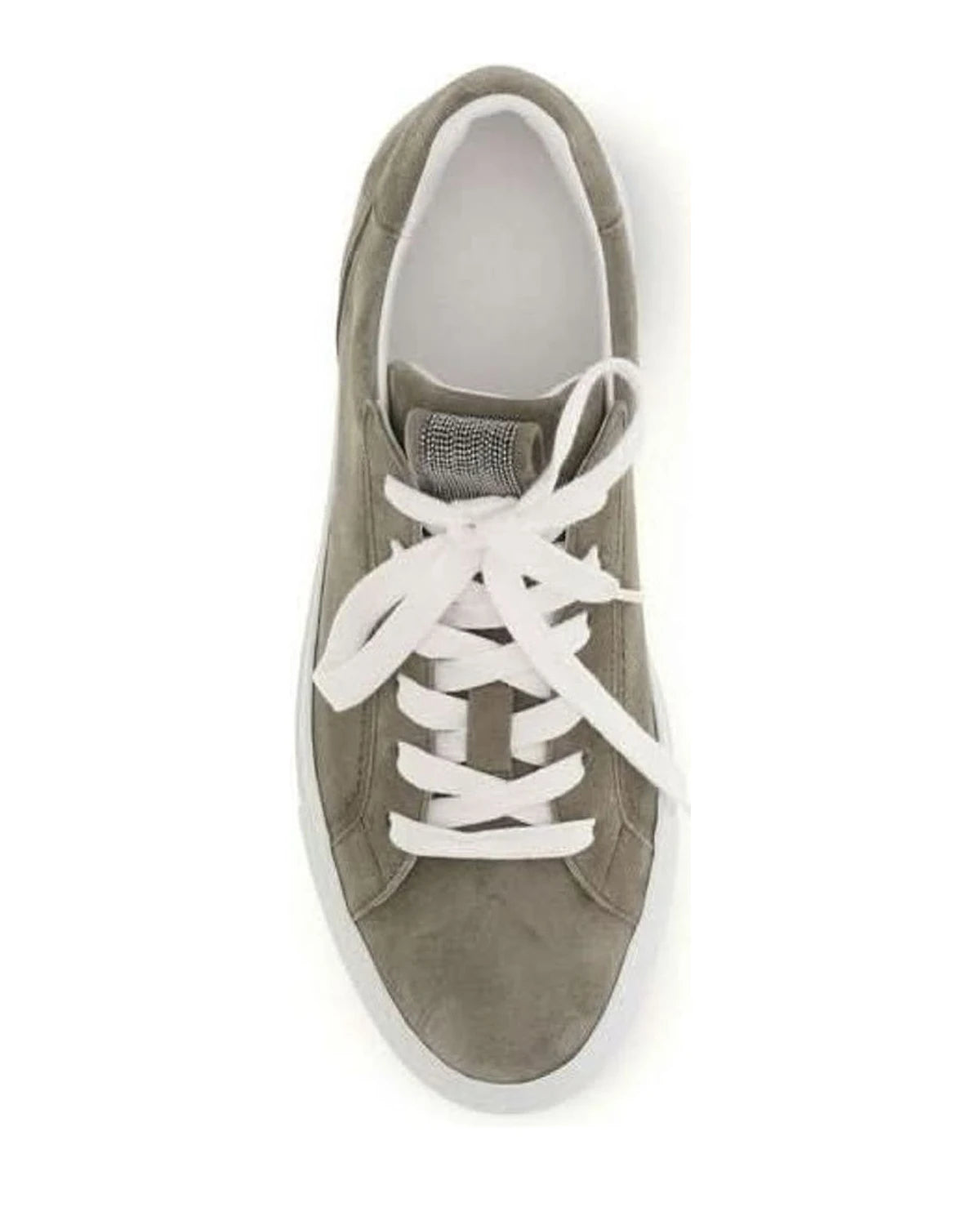 Brunello Cucinelli Gray Calf Leather Bos Taurus Sneakers 