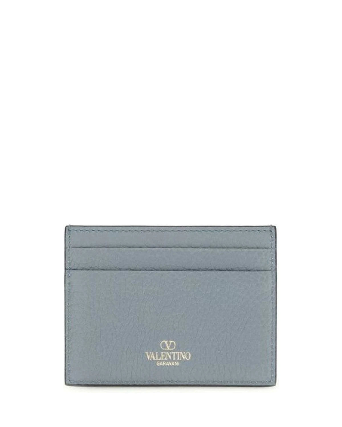 Valentino Garavani Blue Calf Leather Bos Taurus Wallet 