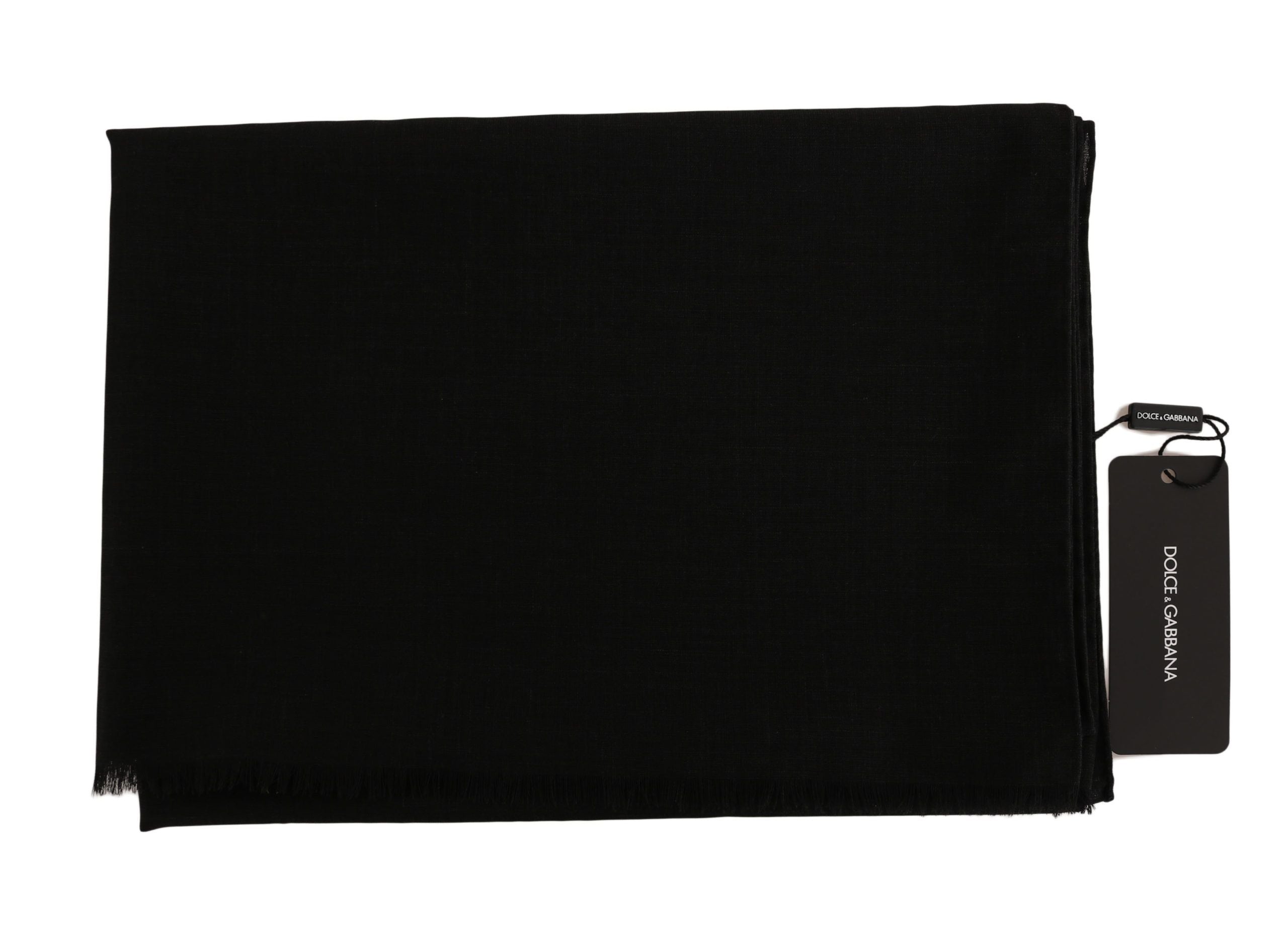Dolce & Gabbana Elegant Wool Blend Black Scarf
