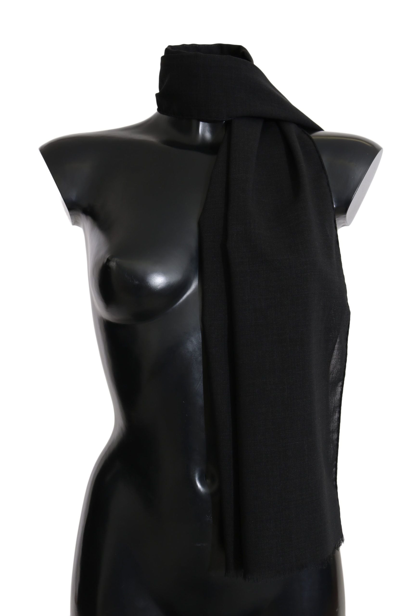 Dolce & Gabbana Elegant Wool Blend Black Scarf