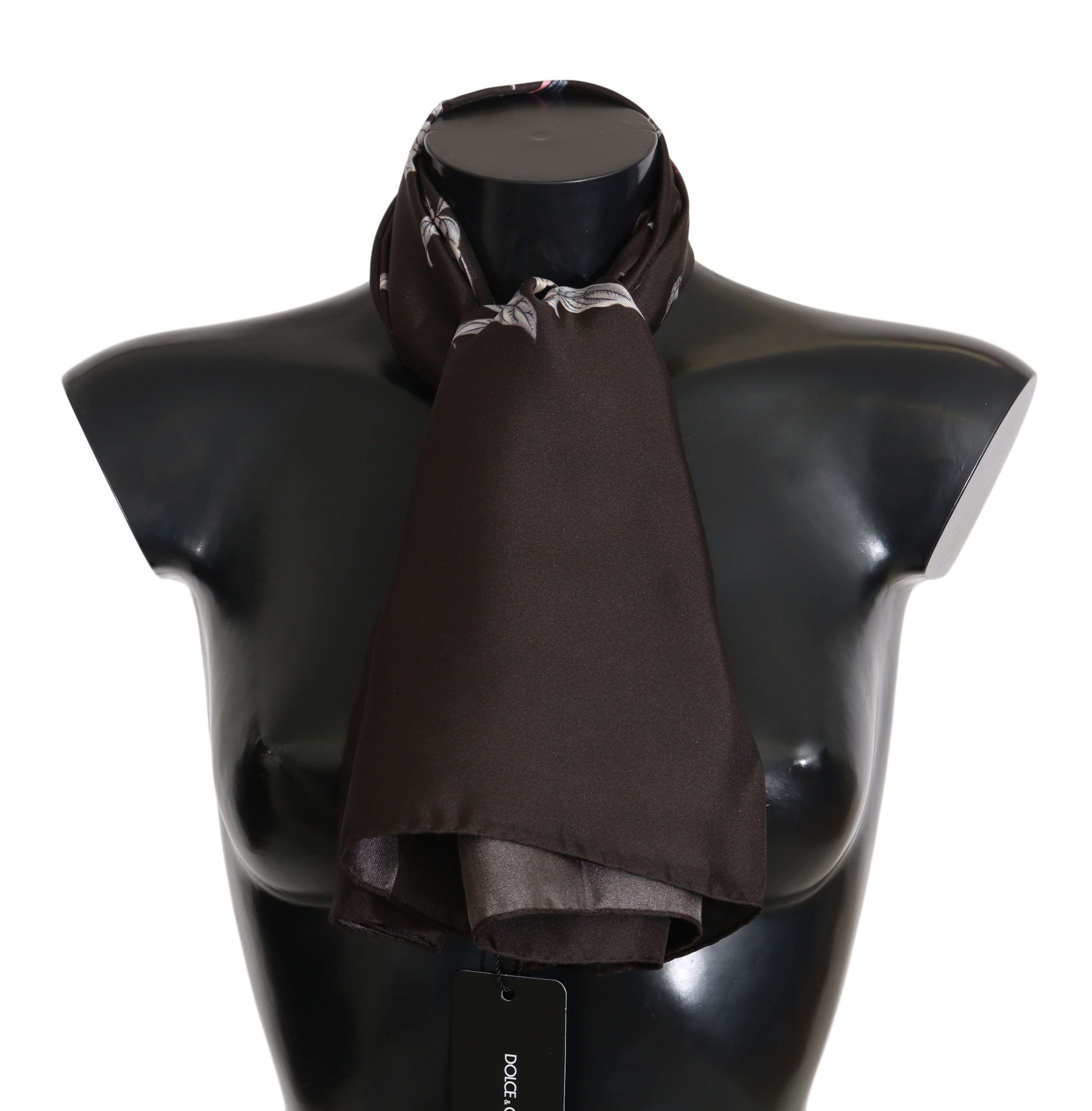 Dolce & Gabbana Elegant Silk Scarf Wrap In Brown Luxe