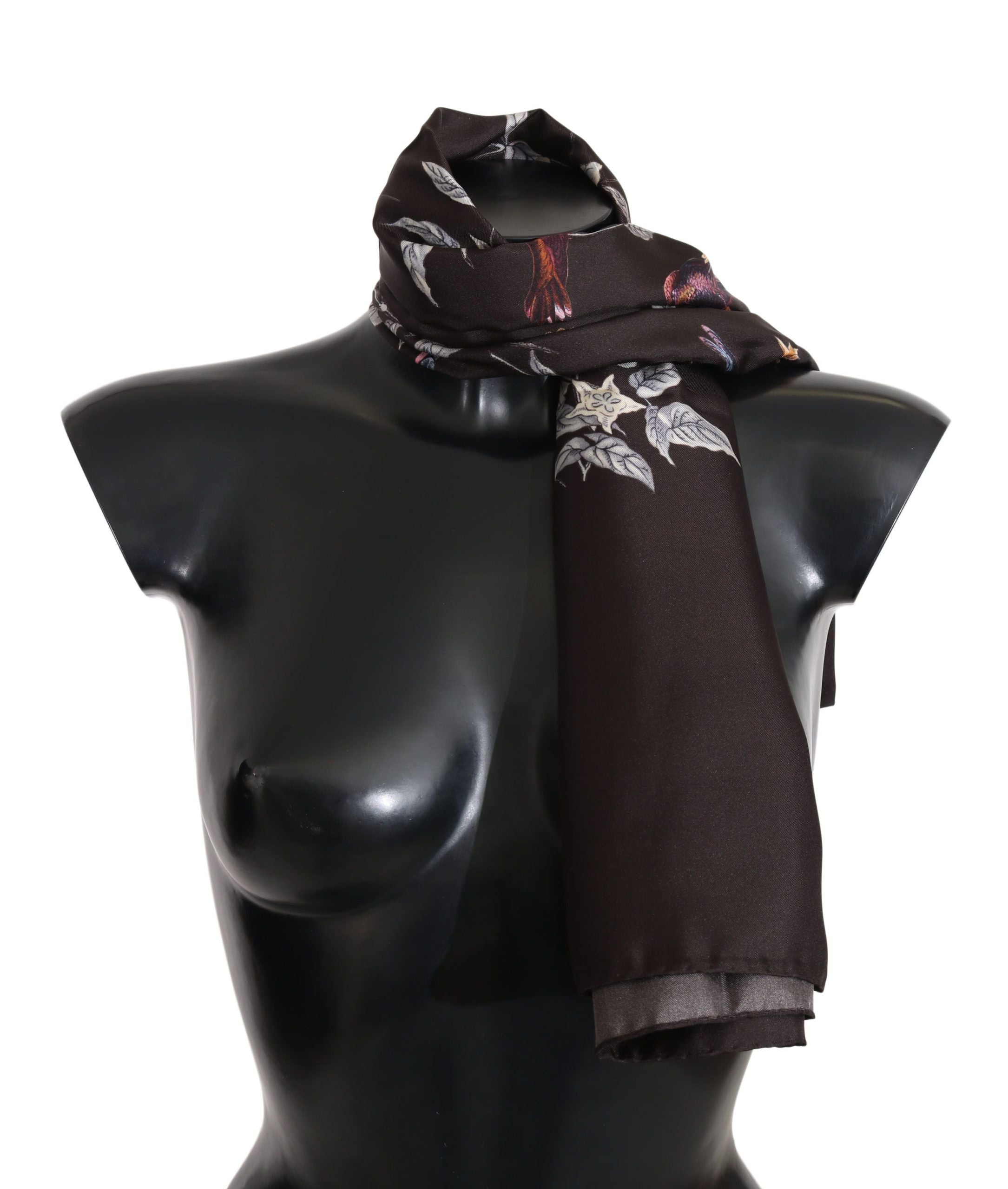 Dolce & Gabbana Elegant Silk Scarf Wrap In Brown Luxe