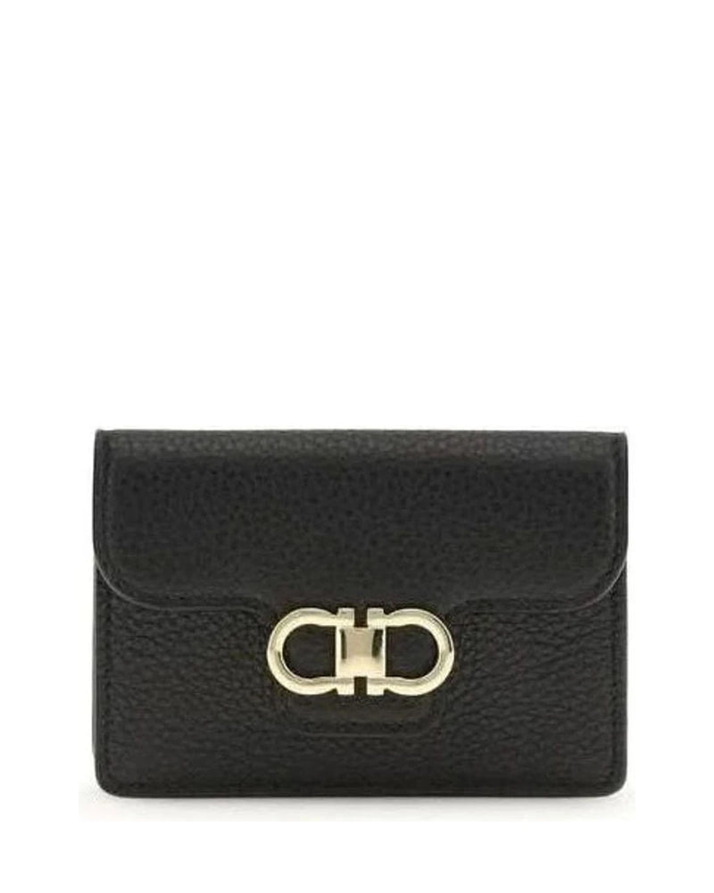 Ferragamo Black Calf Leather Bos Taurus Wallet 