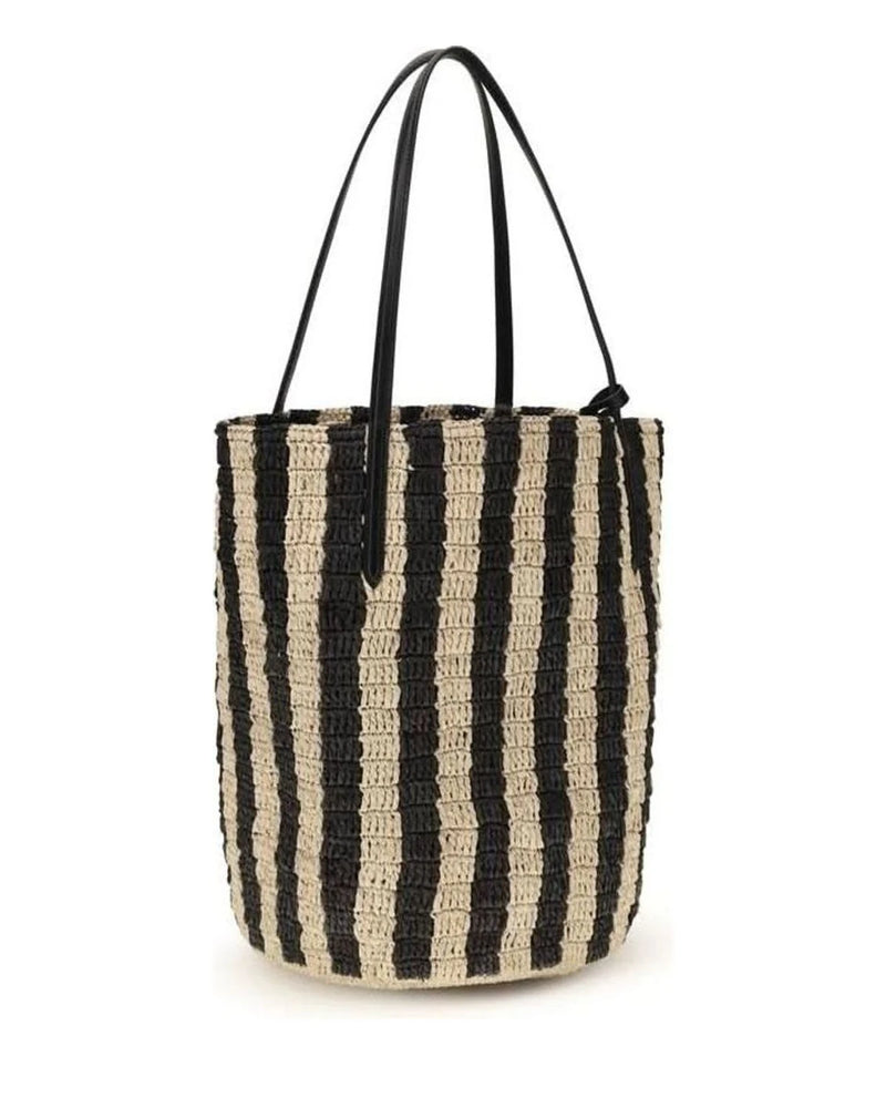 Valentino Garavani Black Raffia Bucket Bag 