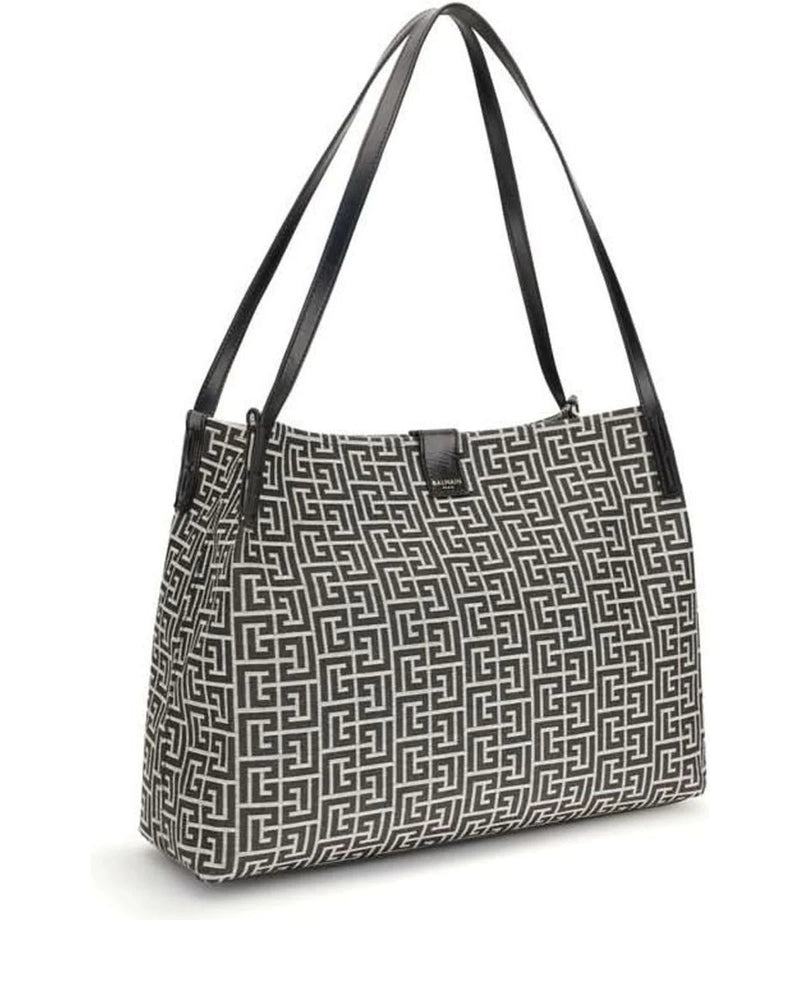 Balmain Black Cotton Shoulder Bag 