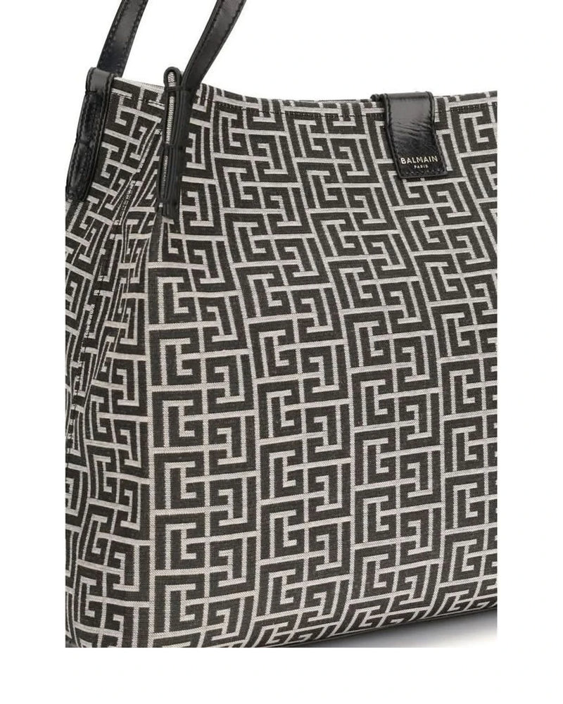 Balmain Black Cotton Shoulder Bag 