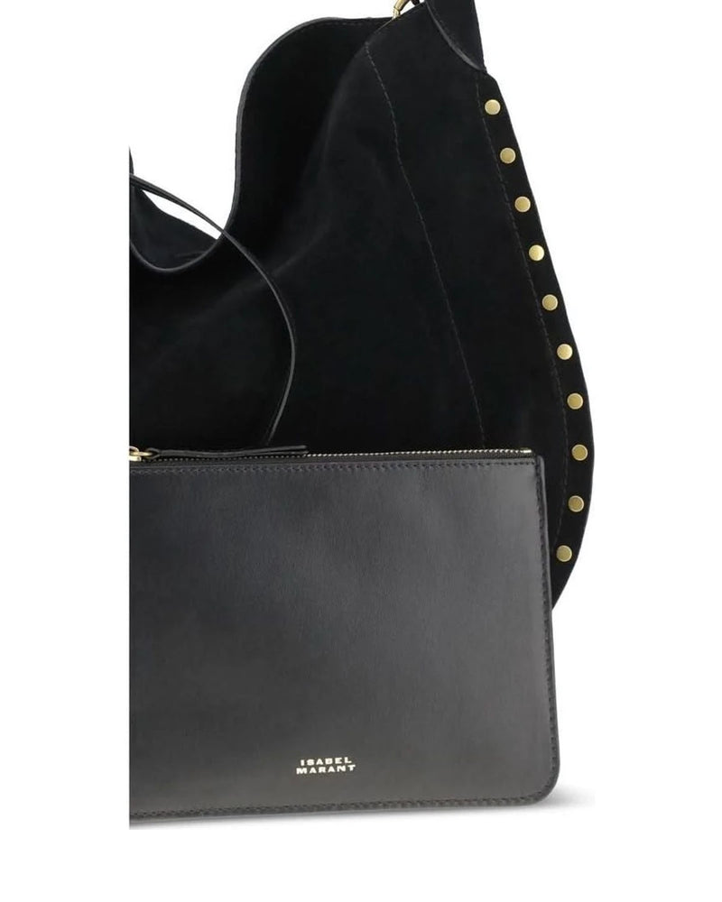 Isabel Marant Black Calf Leather Bos Taurus Shoulder Bag 