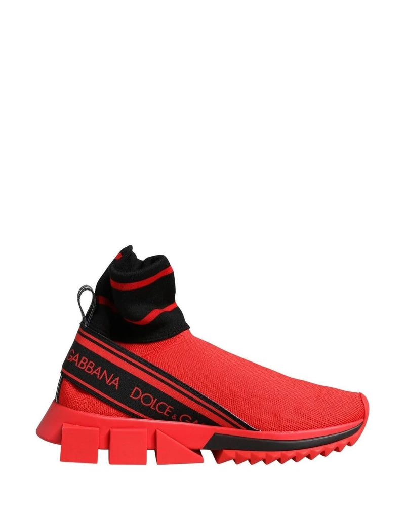 Dolce & Gabbana Black Red Sorrento Socks Sneakers Shoes 