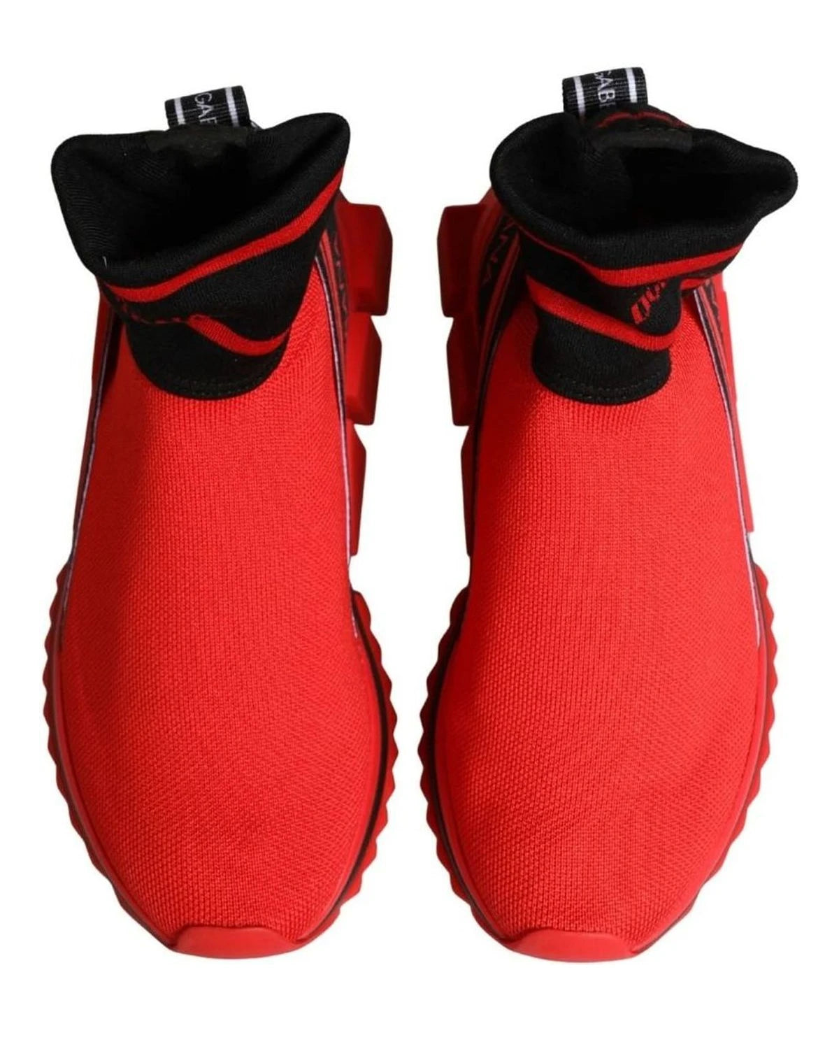 Dolce & Gabbana Black Red Sorrento Socks Sneakers Shoes 