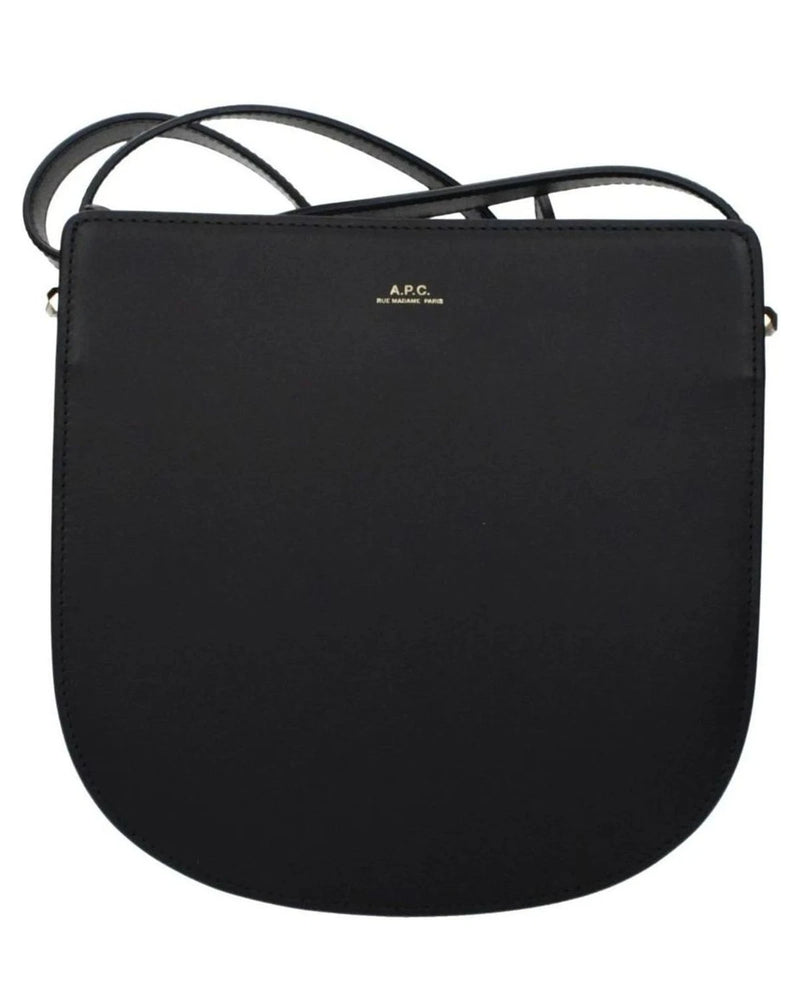 A.p.c. Black Leather Apc Crossbody Bag 
