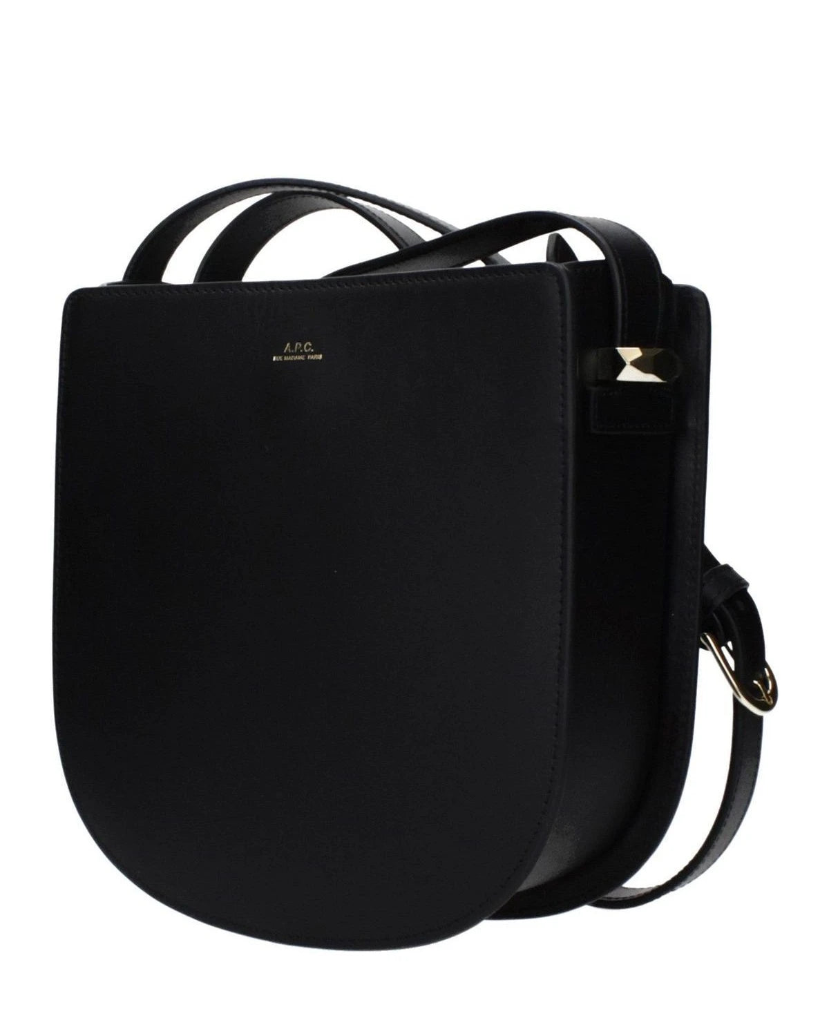 A.p.c. Black Leather Apc Crossbody Bag 