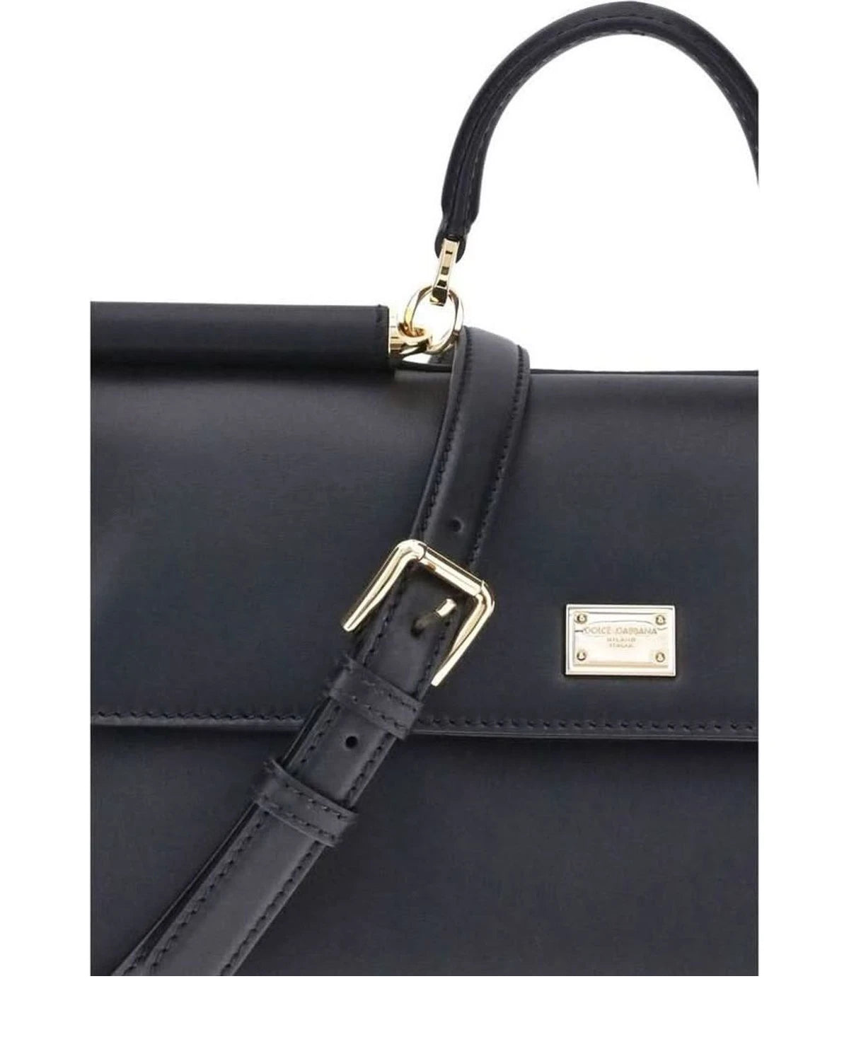 Dolce & Gabbana Black Calf Leather Bos Taurus Shoulder Bag 