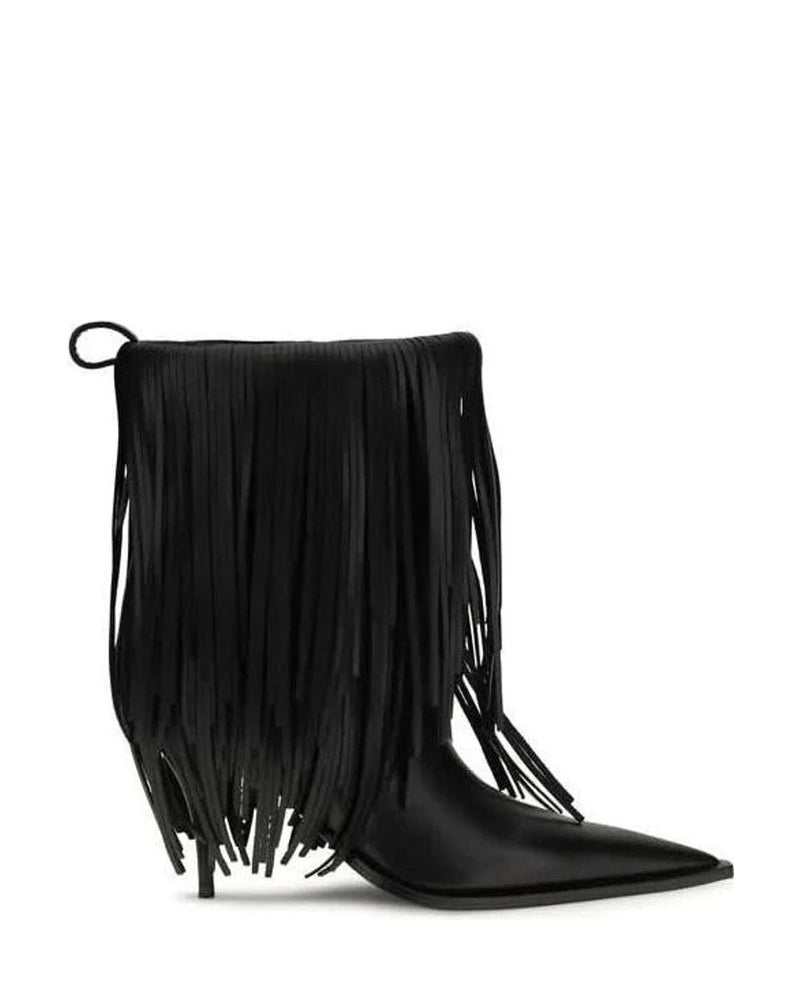 Balenciaga Black Calf Leather Bos Taurus Ankle Boots 