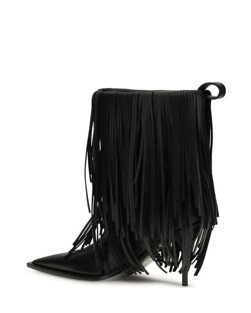Balenciaga Black Calf Leather Bos Taurus Ankle Boots 