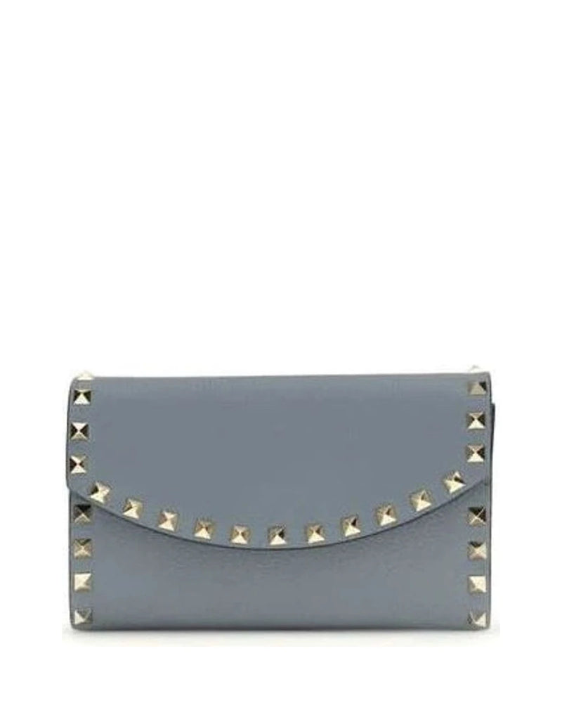 Valentino Garavani Blue Calf Leather Bos Taurus Wallet 